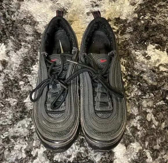 Nike Air Max 97 Black University Red Bred DV3486-001 Sneakers - Picture 2 of 5